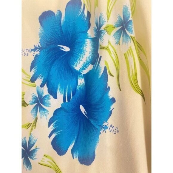 Vintage Hawaiian Dress One size Blue floral Aloha Fashion NWT - Picture 4 of 5